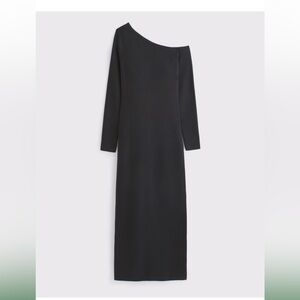 A&F Unworn One-Shoulder Maxi Sweater Dress, L Black